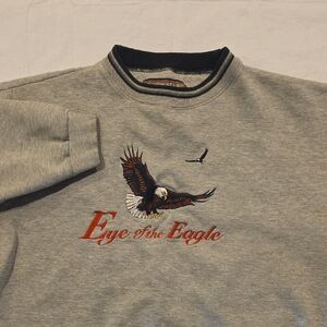 Headwaters‎ Men's VTG Gray Eye of the Eagle Embroidered Crewneck Sweatshirt XXL